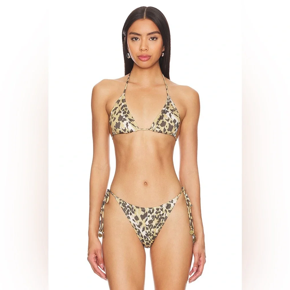 Spell Belle Mare Tie Pant in Pepper Leopard Print Bikini Pant with Spell Charms